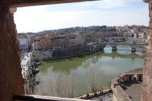 El río Tíber visto desde el castillo de Sant´Angelo